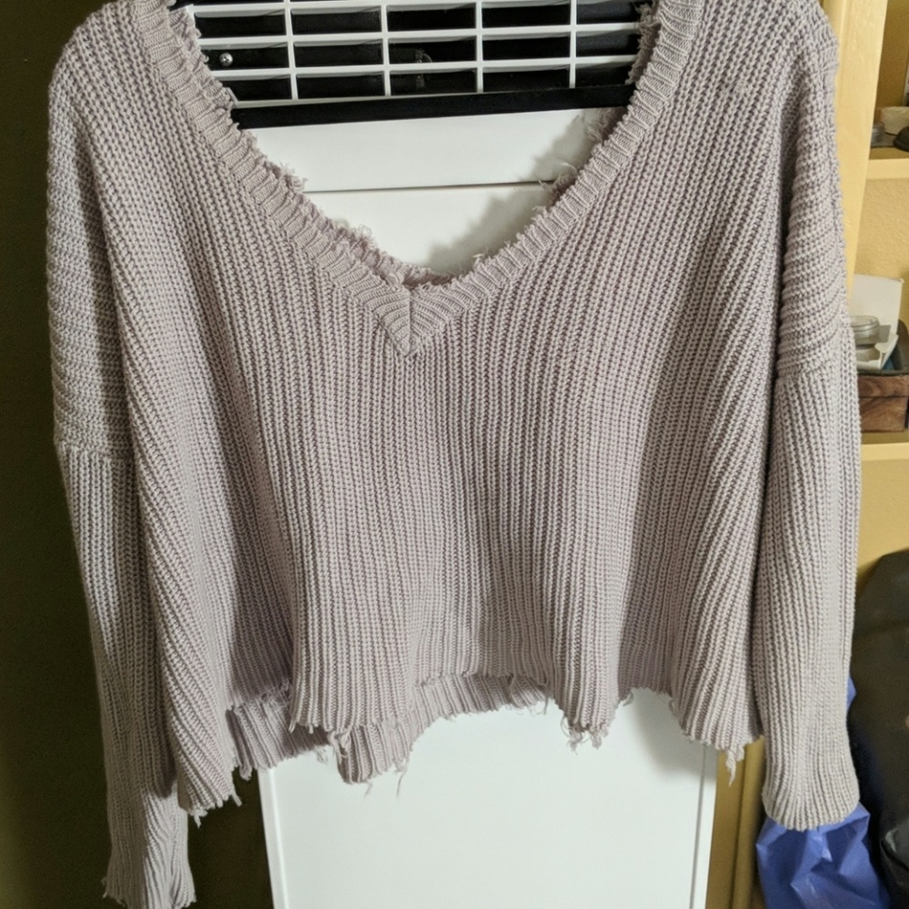 Forever 21 plus lavendar sweater cropped